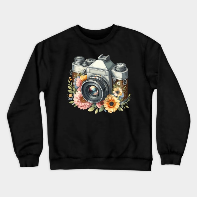 Vintage Retro Camera Crewneck Sweatshirt by Siha Arts